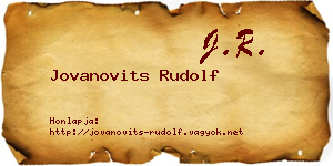 Jovanovits Rudolf névjegykártya